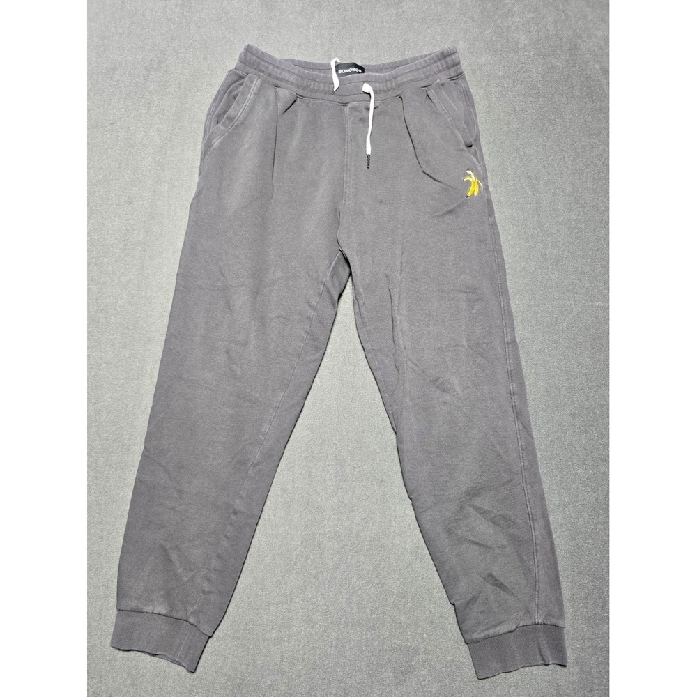 Bonobos‎ Slim Medium Gray Sweatpants Banana Embroidered Lounge Casual Joggers